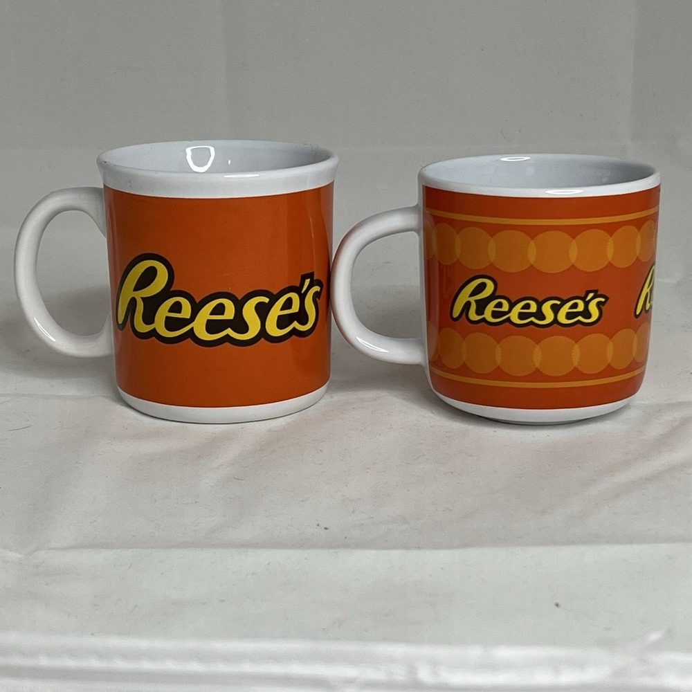 Lot of 2 Reese's Peanut Butter Cups Coffee Mugs Hershey licensed Galerie Logo